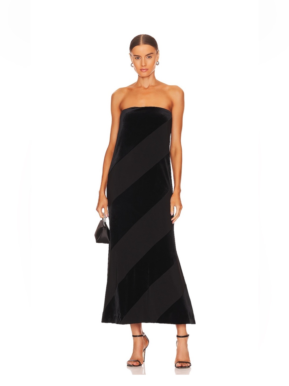 Spiral Strapless Dress in Black